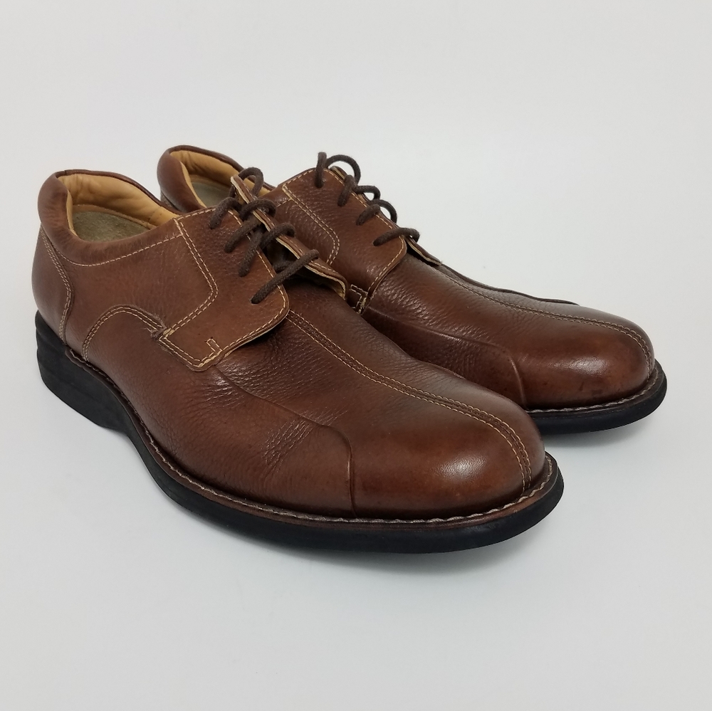 Johnston & Murphy Shuler Bicycle Cognac Brown Leather Casual Dress Shoes - Picture 3 of 12